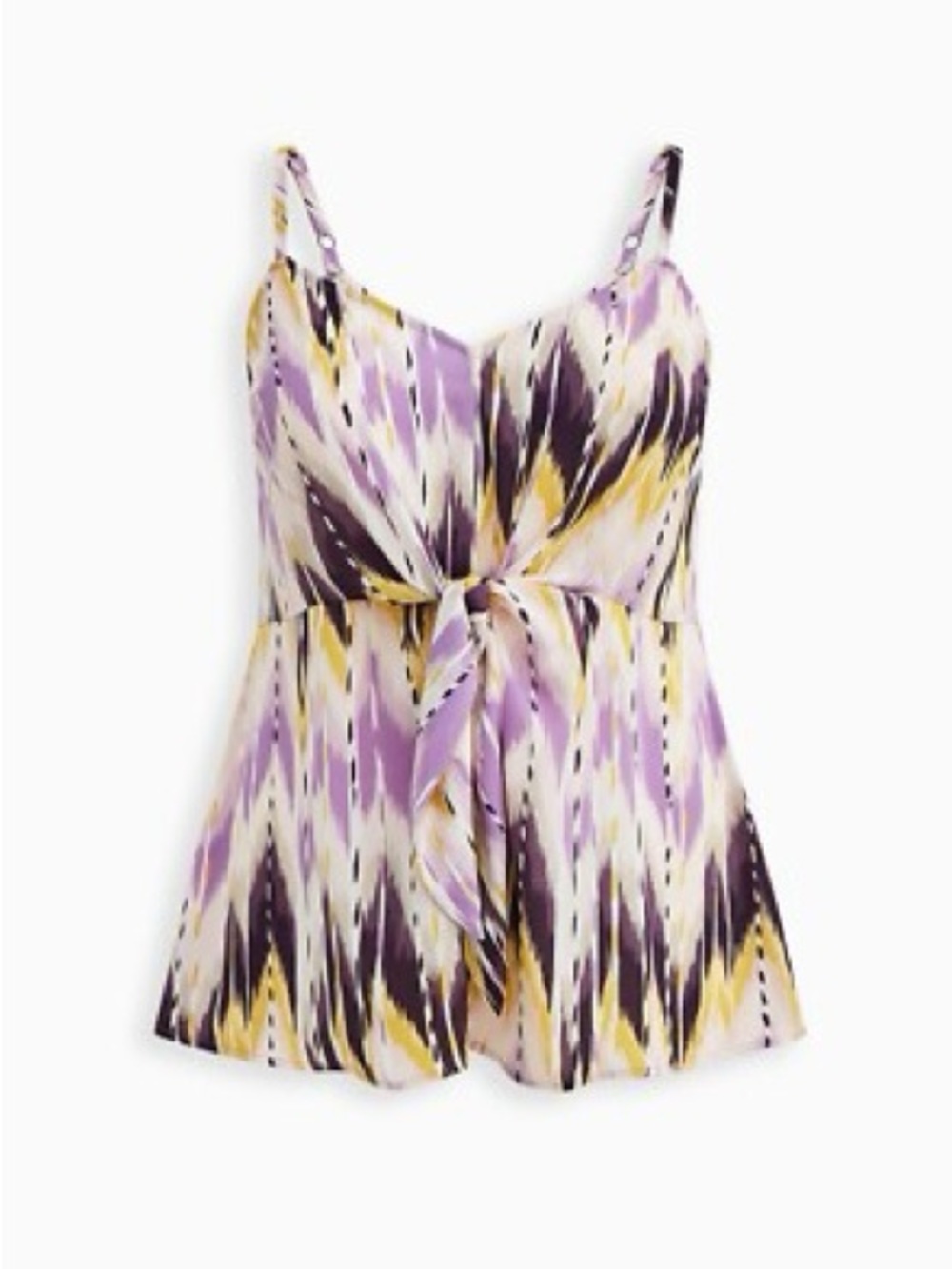 Torrid Ikat Georgette Tie Front Cami Purple 2 2X 18-20 17141672